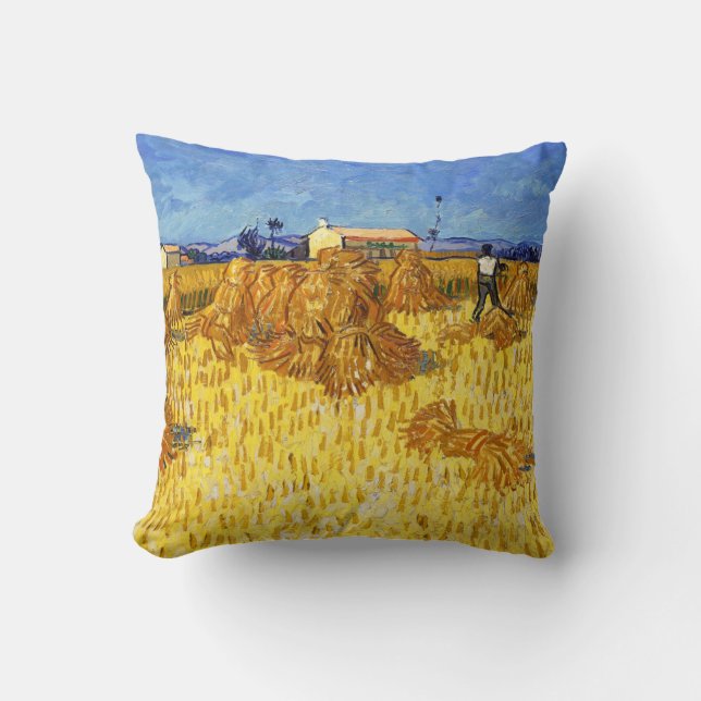 Cojín Decorativo Vincent van Gogh - Cosecha en Provenza (Anverso)