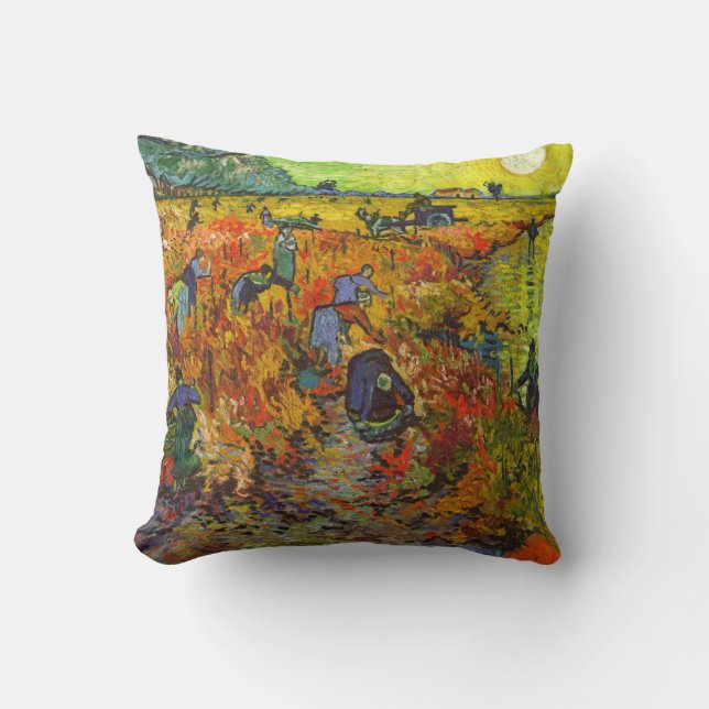 Cojín Decorativo Vincent van Gogh - El Viñedo Rojo (Anverso)