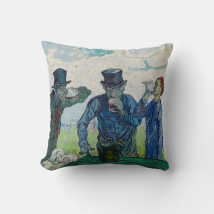 Cojín Decorativo Vincent van Gogh - Los bebedores, según Daumier