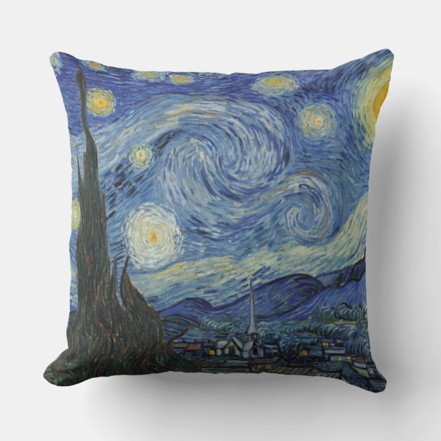 Cojín Decorativo Vincent van Gogh| Noche estrellada, junio de 1889 (Anverso)