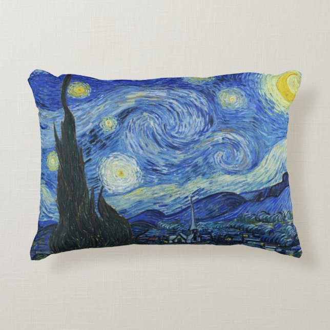 Cojín Decorativo Vincent Van Gogh - Noche Starry (Anverso)
