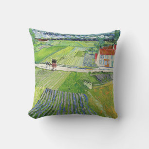 Cojín Decorativo Vincent van Gogh - Paisaje con Carruaje y Tren
