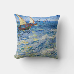Cojín Decorativo Vincent van Gogh - Paisaje marino cerca de Saintes