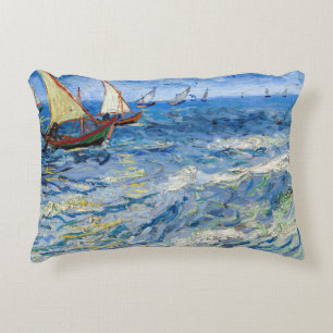 Cojín Decorativo Vincent van Gogh - Paisaje marino cerca de Saintes