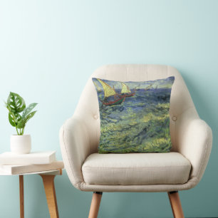 Cojín Decorativo Vincent van Gogh - Paisaje marino en Saintes Marie
