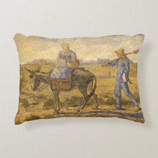 Cojín Decorativo Vincent van Gogh - Pareja de campesinos yendo al t