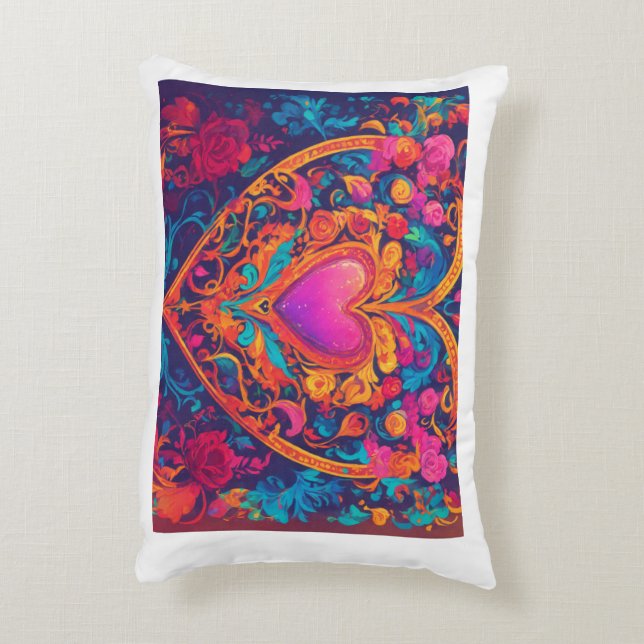 Cojín Decorativo Vinculado por Heart. (Atrás (Vertical))