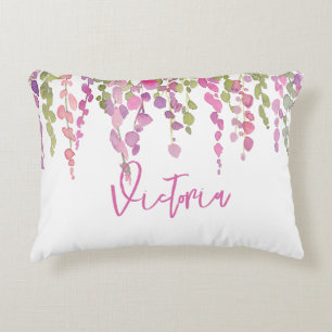 Cojín Decorativo Vine Floral Rosa Verde Decoración del Hogar NAME C