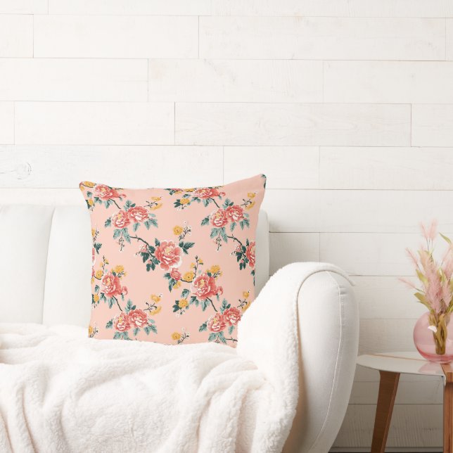 Cojín Decorativo Viñeta Chinoiserie Peony Vine Floral (Sofá)