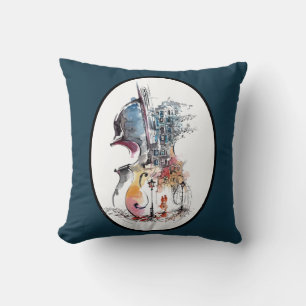 Cojín Decorativo Viñeta de violonchelo