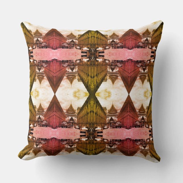 Cojín Decorativo Viñeta Tailandia Palacio Real Bangkok Postcard Dra (Anverso)