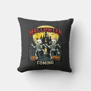 Cojín Decorativo Viniendo Halloween Esqueletos Bailando Castillo Ca