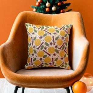 Cojín Decorativo Vino caliente de Navidad especiado amarillo claro