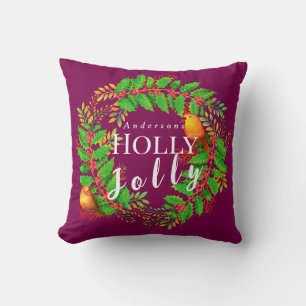 Cojín Decorativo Vino de Corona Holly Jolly