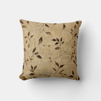 Cojín Decorativo Vino de hojas rusas en Burlap