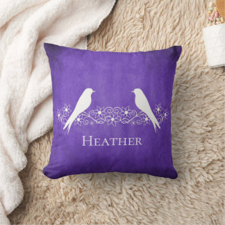 Cojín decorativo Vino Floral Purple Lovebirds