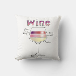 COJÍN DECORATIVO VINO, MÁS VINO, AÚN MÁS VINO