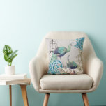 Cojín Decorativo Vinos de aves Verde azuladas Damask Peacock<br><div class="desc">Puede Personalizar esta preciosa almohada de pájaro verde azul verde gris Verde azulado para decir cualquier cosa que le guste o usar la Sra. existente para la esposa (regalo de 2º aniversario) (recepción de bodas o regalo de recién casados) o comprar dos; una señora y un señor para los recién...</div>