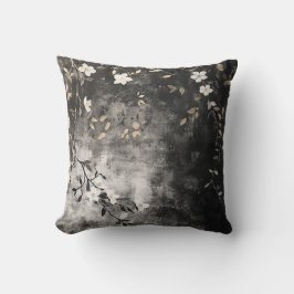 Cojín Decorativo Vinos de hojas de oro en carbón vegetal