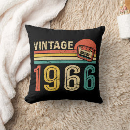 Cojín Decorativo Vintage 1966 Birthday Music Cassette Tape Bday 