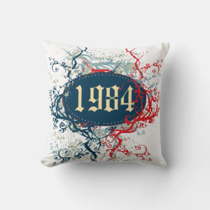 Cojín Decorativo Vintage 1984 (Cumpleaños, desde 1984, Hecho en 198