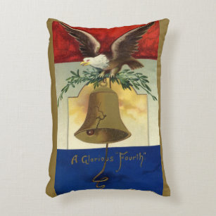 Cojín Decorativo Vintage 4 de julio con Águila y Campana de la Libe