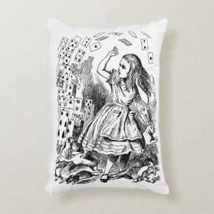 Cojín Decorativo Vintage Alice en Wonderland, Cartas de juego volan
