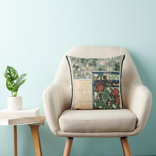 Cojín Decorativo Vintage Art Nouveau, flores de aquilegia de Columb