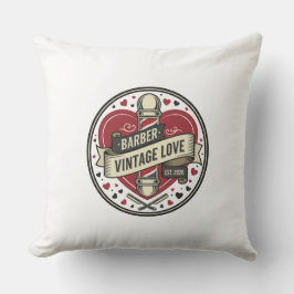 Cojín Decorativo Vintage Barber Pole Love Heart Valentine Throw Pil