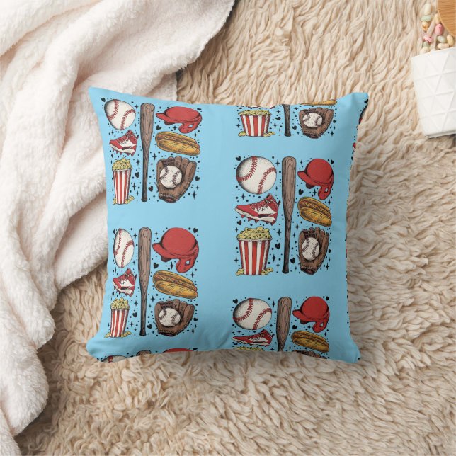Cojín Decorativo Vintage Baseball Pattern (Manta)