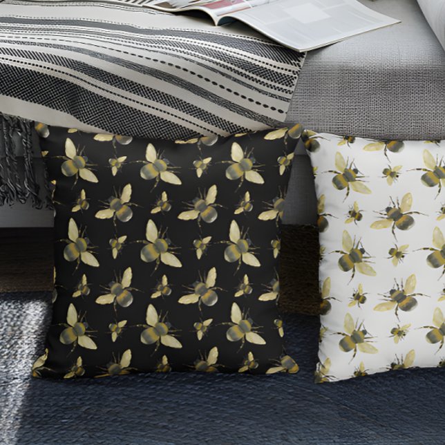 Cojín Decorativo Vintage Bee Black (Subido por el creador)