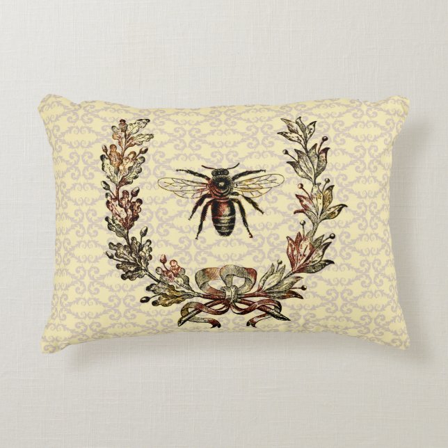 Cojín Decorativo Vintage Bee Wreath (Anverso)
