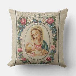 Cojín Decorativo Vintage bendecido del navidad de Jesús del Virgen