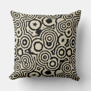 Cojín Decorativo Vintage Black and Taupe Circles