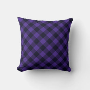 Cojín decorativo Vintage Black Purple Check