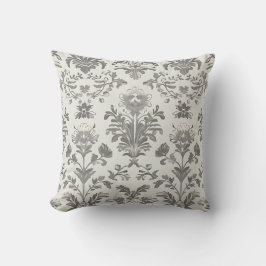 Cojín Decorativo Vintage blanco floral de Damask victoriano