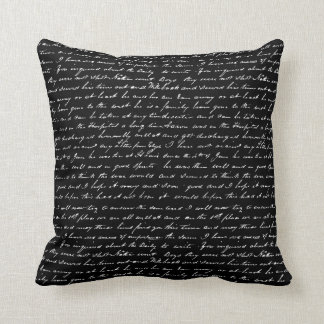 Cojín Decorativo Vintage blanco y negro que escribe arte abstracto