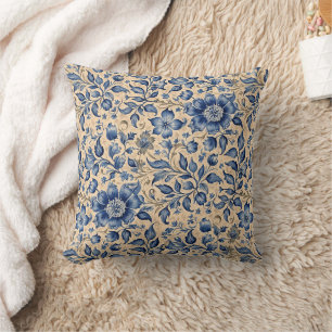 Cojín Decorativo Vintage Blue Indigo & Taupe