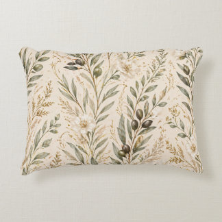 Cojín Decorativo  Vintage Botanical Olive Branches & Ivory Floral