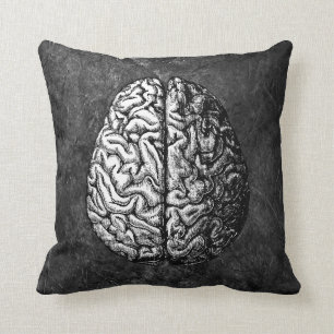 COJÍN DECORATIVO VINTAGE BRAIN DRAWING PILLOW