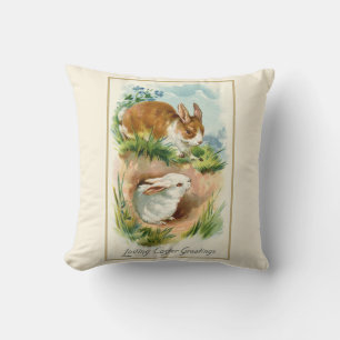 Cojín Decorativo Vintage Bunnies Amantes De Pascua