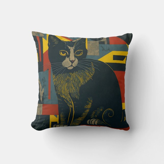 Cojín Decorativo vintage cat 14 (Anverso)