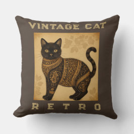 Cojín Decorativo Vintage Cat, Antique Cat,and Motif Pattern 