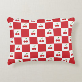 Cojín Decorativo Vintage Cherry Gingham: Coquette Cottagecore