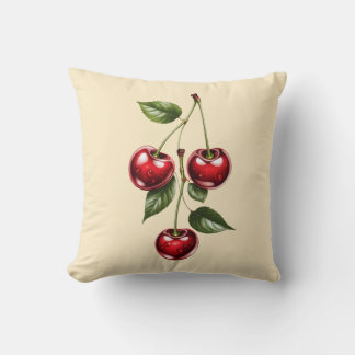 Cojín Decorativo Vintage Cherry Illustration Throw Pillow