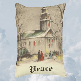 Cojín Decorativo Vintage Christmas, Church in Winowscape
