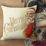Cojín Decorativo Vintage Christmas Decor Santa Claus Navidades<br><div class="desc">Añada un poco nostálgico de decoración navideña de época esta temporada con este Cojín decorativo de Navidad retro Santa Claus Vintage. Esta almohada vintage de tiro presenta un diseño tradicional de Santa Claus, perfecto para darle un toque festivo a la temporada. Mezclar lo antiguo con lo nuevo o crear un...</div>