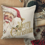 Cojín Decorativo Vintage Christmas Decor Santa Claus Navidades<br><div class="desc">Añada un poco nostálgico de decoración navideña de época esta temporada con este Cojín decorativo de Navidad retro Santa Claus Vintage. Esta almohada vintage de tiro presenta un diseño tradicional de Santa Claus, perfecto para darle un toque festivo a la temporada. Mezclar lo antiguo con lo nuevo o crear un...</div>