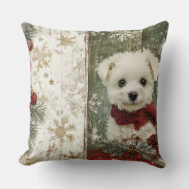 Cojín Decorativo Vintage Christmas Dog Pillow - Fiesta Rusa