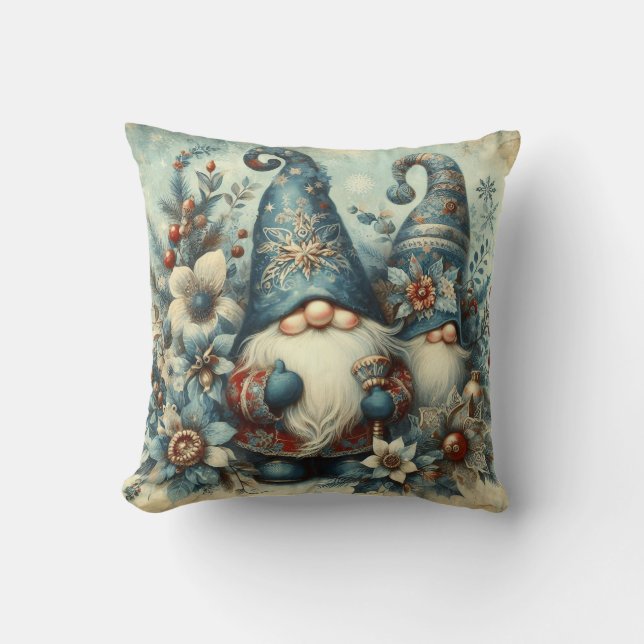 Cojín Decorativo Vintage Christmas Gnomes (Anverso)